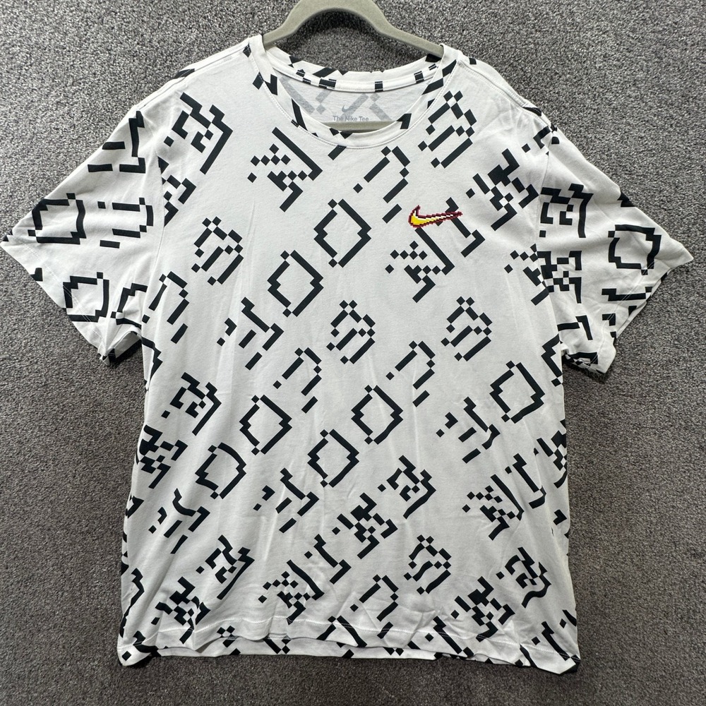 Nike Lightning Maze Graphic TShirt Men 2XL White Hoops Basketball Streetwear